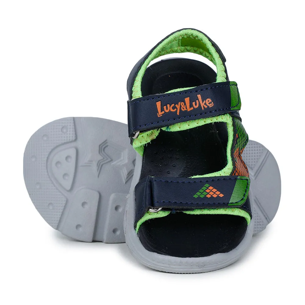 Lucy & Luke (Green) Casual Sandal For Kids RICKY-6 By Liberty Balanced Design Casual Footwear for Active Life