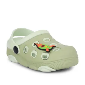 Lucy & Luke Green Casual Slingback Clogs For Kids LPMXT-823 By Liberty Comfortable For Sports