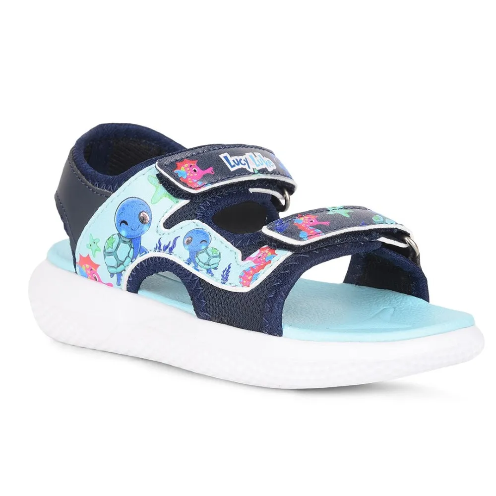 Lucy & Luke  Navy Blue Casual Sandal For Kids HIPPO-51 By Liberty All-Purpose Outdoor Shoes Beach Shoes for Men