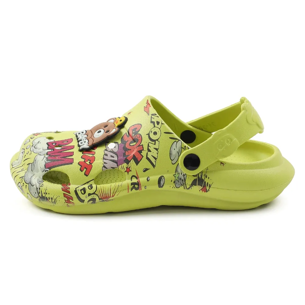Premium Fit Comfortable Heel Lucy & Luke P. Green Casual Sling Back Clogs For Kids ALEX-10E By Liberty