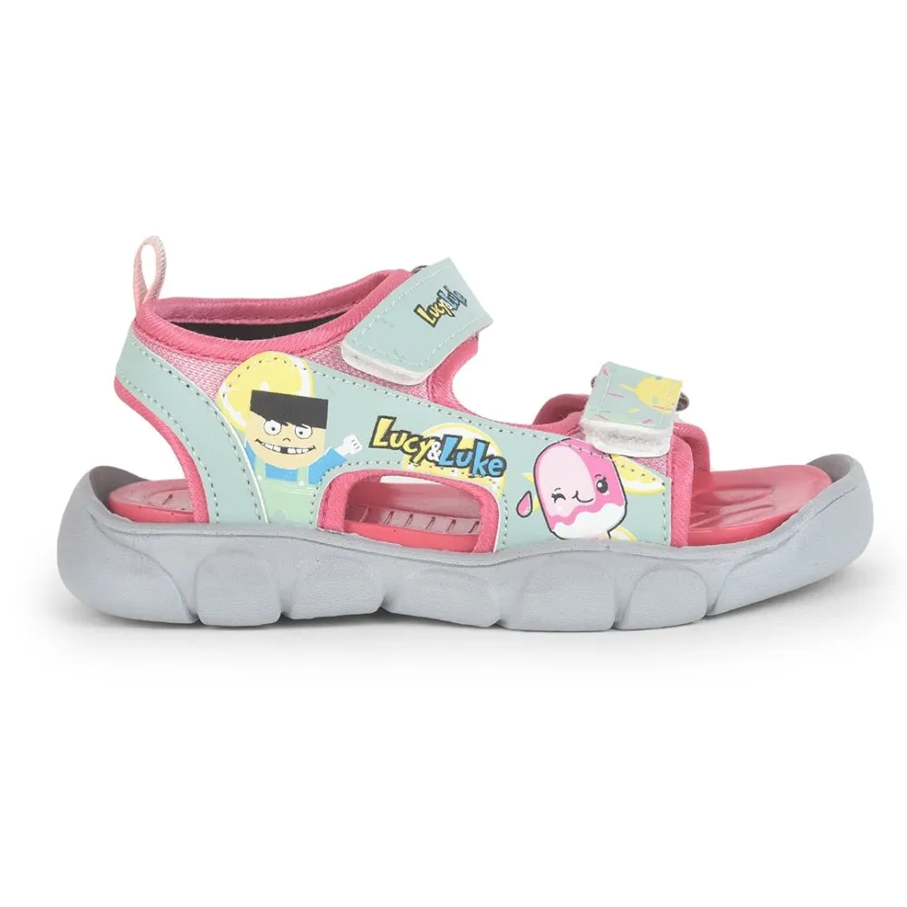 Summer Vibes Breathable mesh Lucy & Luke Pink Casual Sandal For Kids FLYNN-42 By Liberty