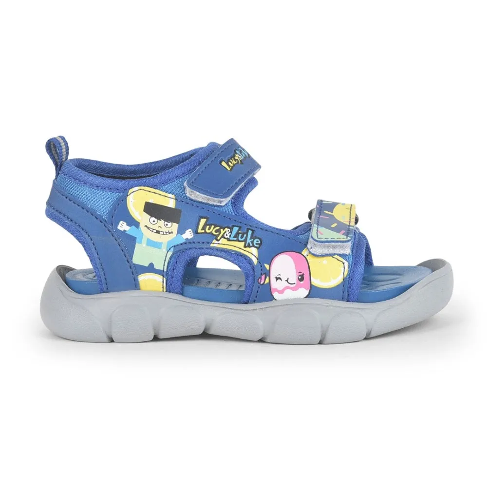 Lucy & Luke Royal Blue Casual Sandal For Kids FLYNN-42 By Liberty Comfortable All