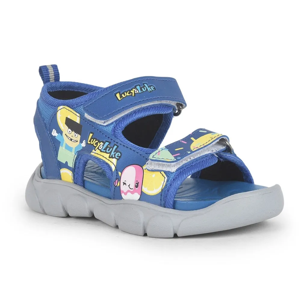 Lucy & Luke Royal Blue Casual Sandal For Kids FLYNN-42 By Liberty Toe Space