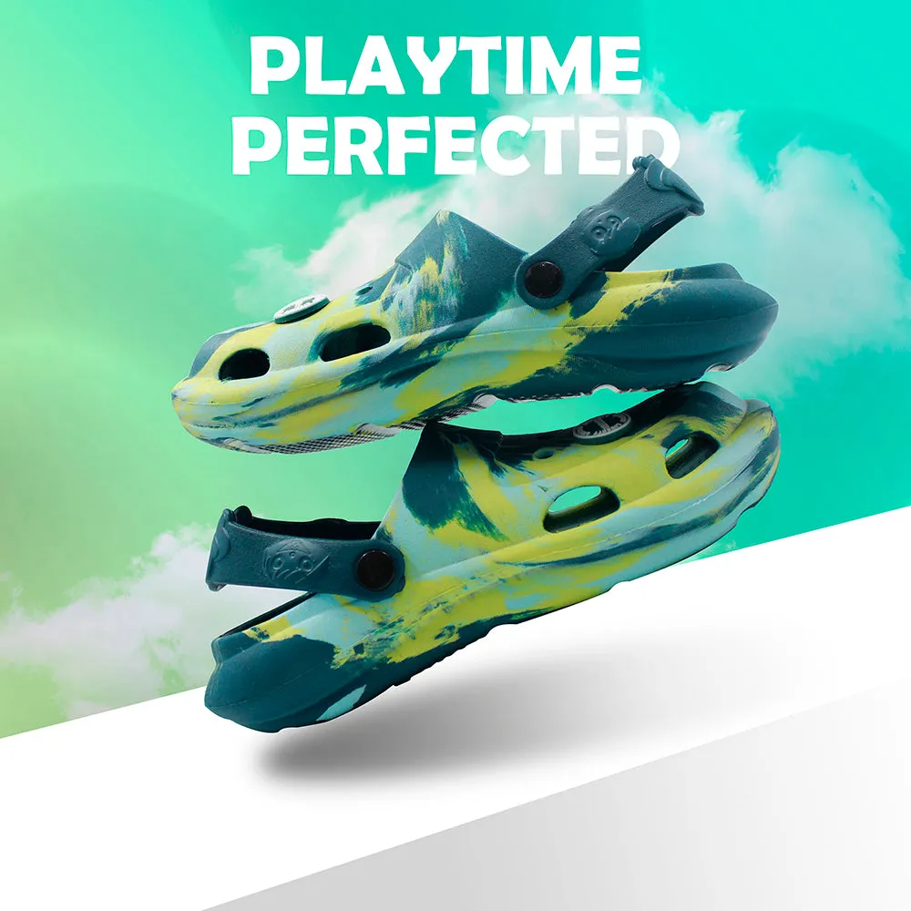 Breathable mesh upper Training Lucy & Luke Teal Blue Slingback Clogs For Kids ALEX-02E By Liberty