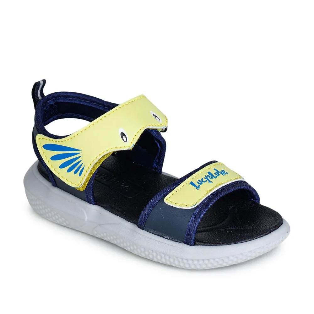 Memory Foam Lucy & Luke Yellow Casual Sandal For Kids HIPPO-1 By Liberty