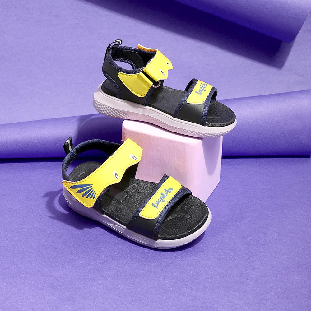 Open Toe Design Lucy & Luke Yellow Casual Sandal For Kids HIPPO-1 By Liberty