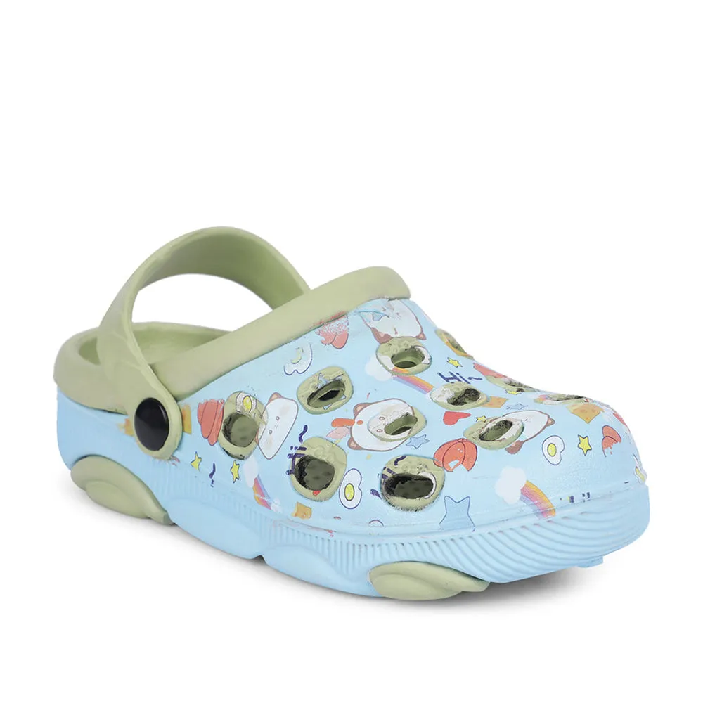 Lucy&Luke Sky Blue Casual Sling Back Clogs For Kids LPMXT-820 By Liberty Breathable mesh upper