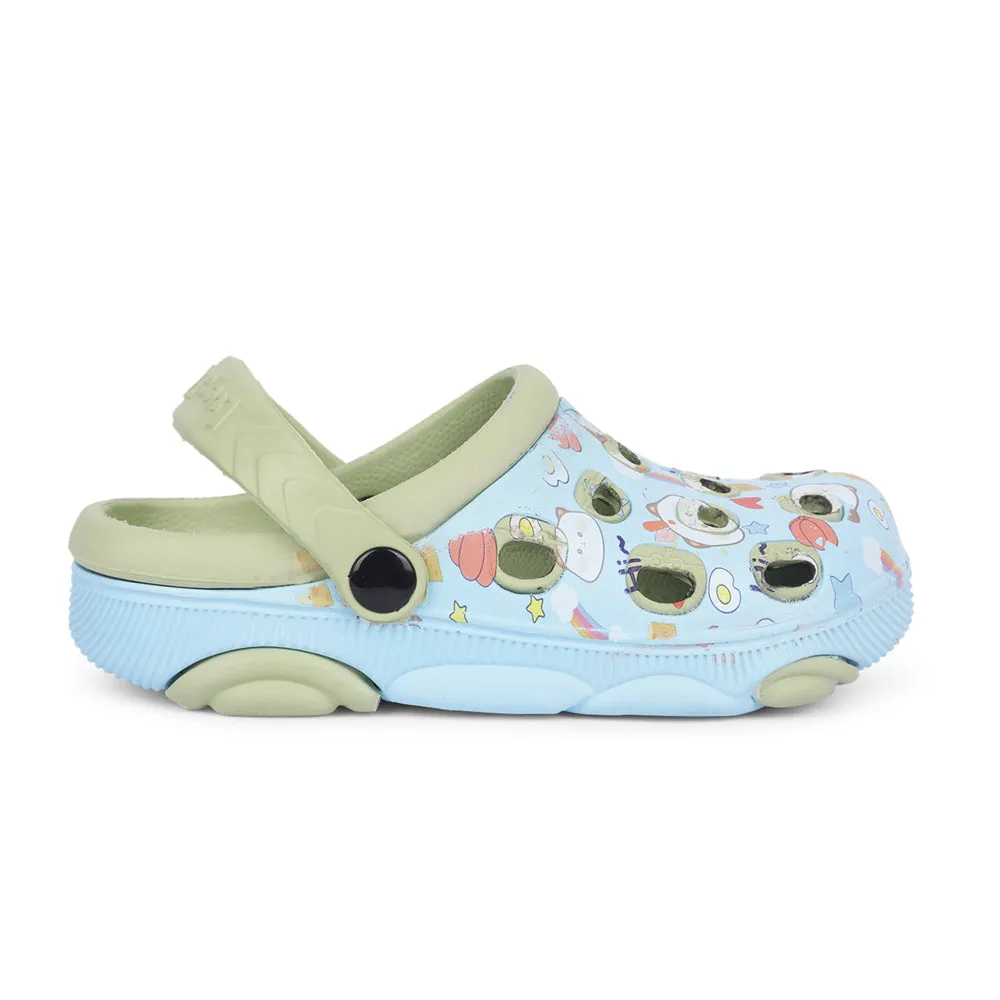 Lucy&Luke Sky Blue Casual Sling Back Clogs For Kids LPMXT-820 By Liberty Elastic Bands