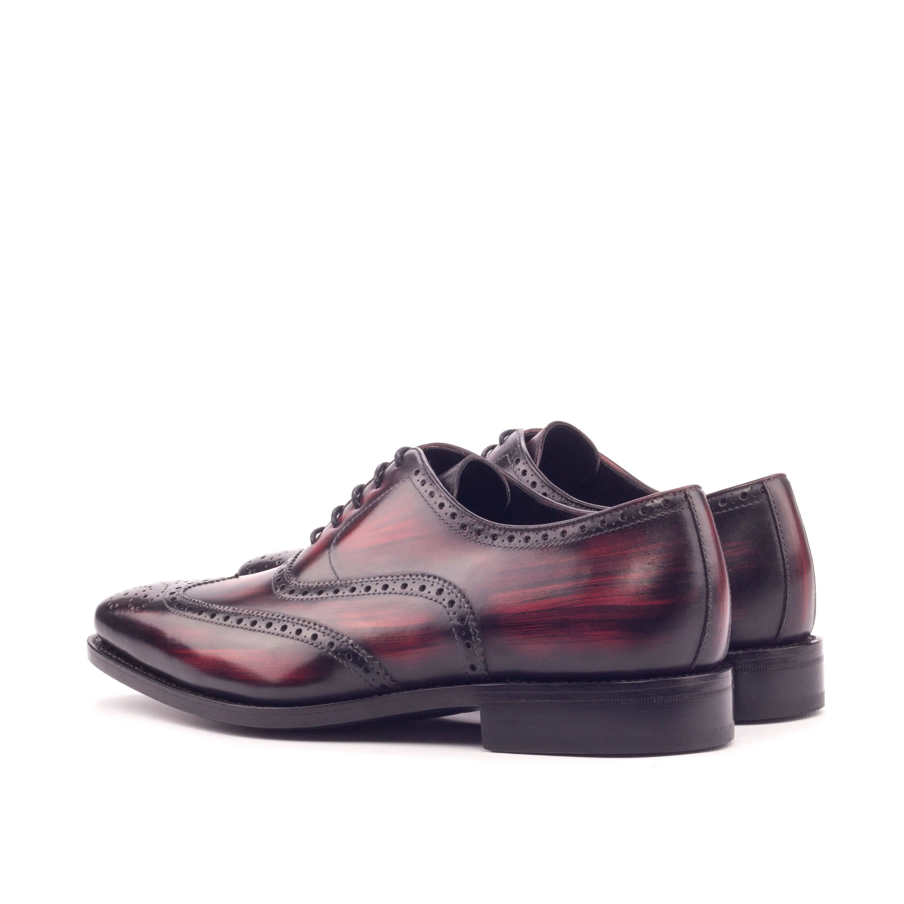 Trust Step Adjustable Straps Burgundy Patina Leather Brogues