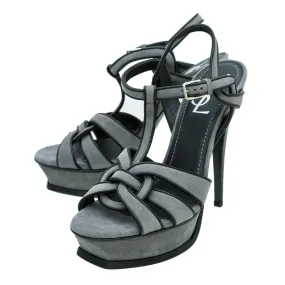 Designer Platform Shoes Wedding Reception Shoes YSL Bicolor Suede Tribute High Heel Sandals 38