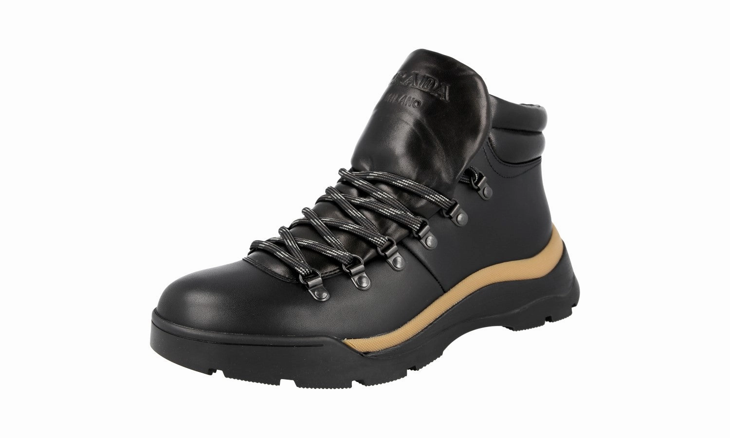 Prada Men's Black Leather Half-Boot 2TE142 Simple Wear Classic Fit