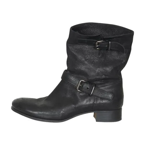 group walk Comfort Tongue Prada Leather Buckle Boots