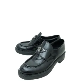 material Prada Chocolate Brushed Loafers 37
