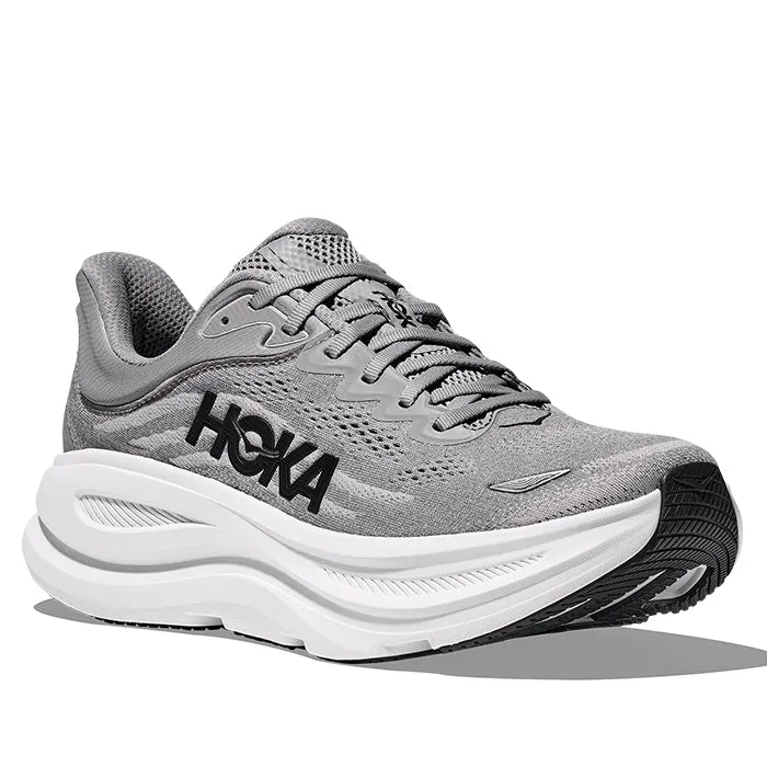 Non Slip Heel Mens Hoka Bondi 9 Extra Wide in Galactic Grey/Stellar Grey