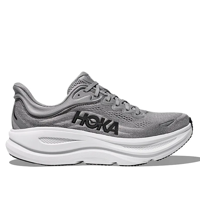 Fashion-forward style Max Grip Mens Hoka Bondi 9 Extra Wide in Galactic Grey/Stellar Grey