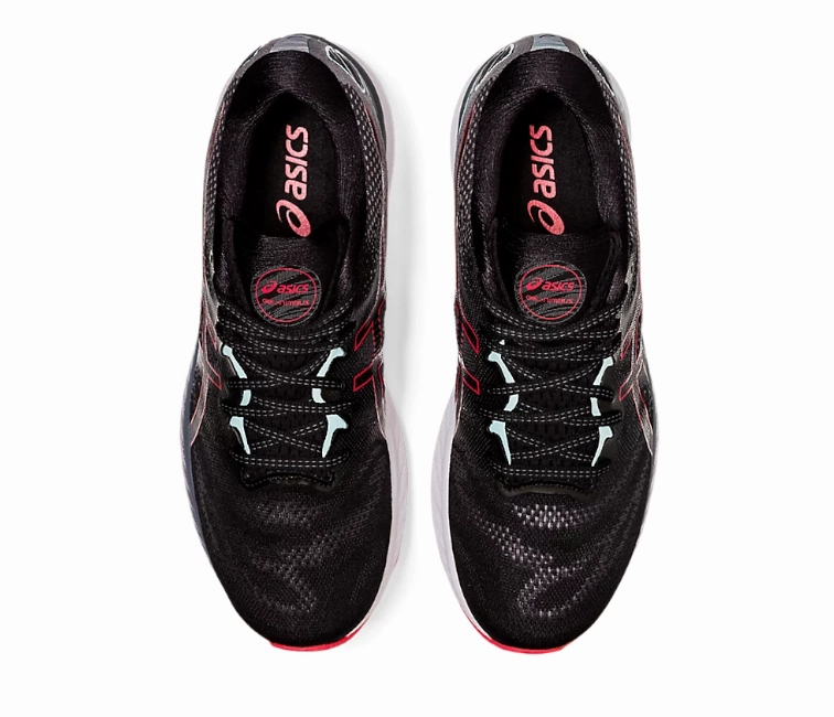 running in parks youth use Men's Asics Gel Nimbus 23 (Black/Electric Red)