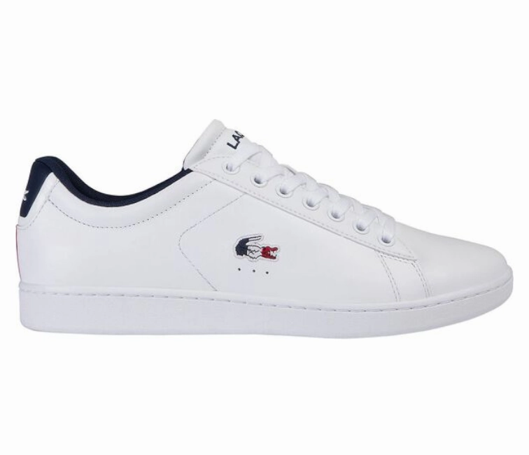Men's Lacoste Carnaby Evo TRI1 SMA (White/Navy/Red) professional running shoes shock - dispersing shoes