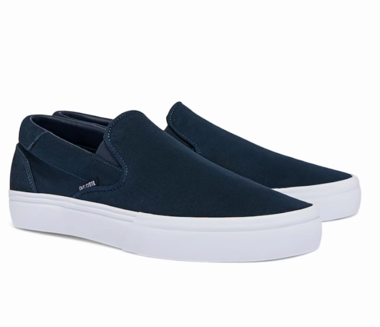 square - toe shoes concrete running shoes Men's Lacoste Jump Serve Slip (Navy)