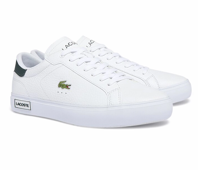 Men's Lacoste Powercourt 0721 2 SMA (White/Dark Green) Smooth Soles