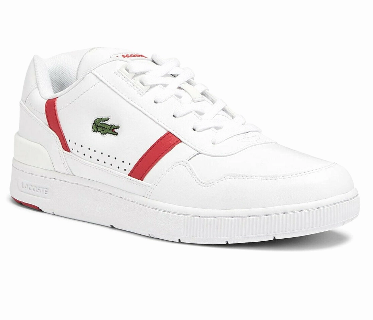 Performance-enhancing Foot Arch Support Men's Lacoste T-Clip 0722 1 SMA (White/Red)
