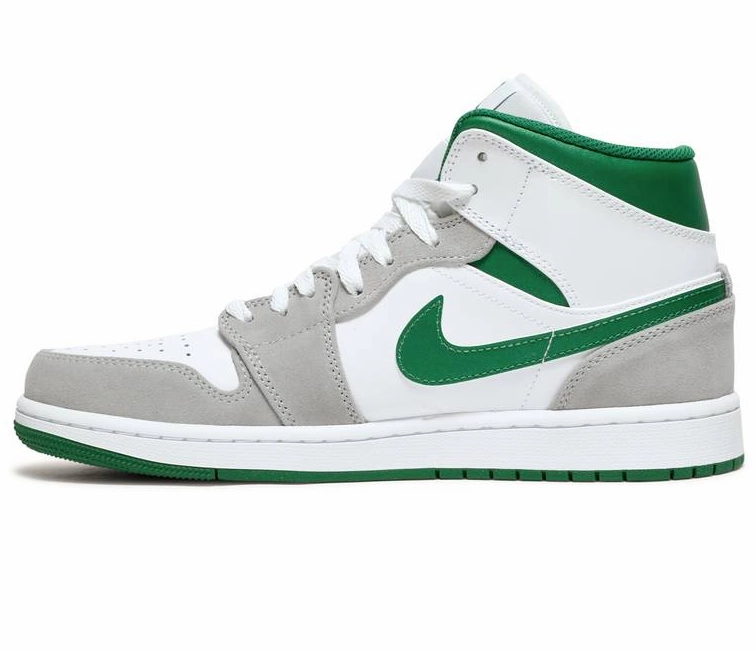 running on dirt shoes Men's Nike Air Jordan 1 Mid SE (Grey/Pine Green)
