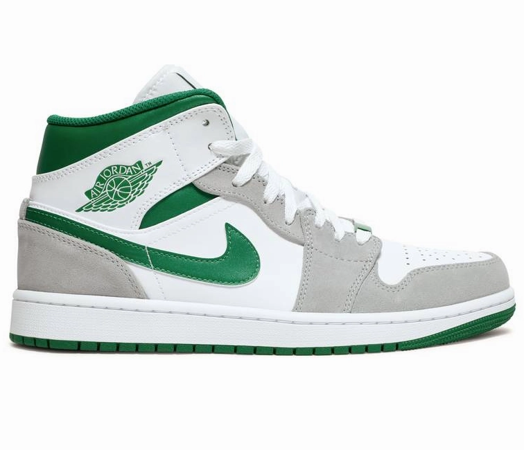speed - oriented running gear Men's Nike Air Jordan 1 Mid SE (Grey/Pine Green)