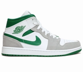 speed - oriented running gear Men's Nike Air Jordan 1 Mid SE (Grey/Pine Green)