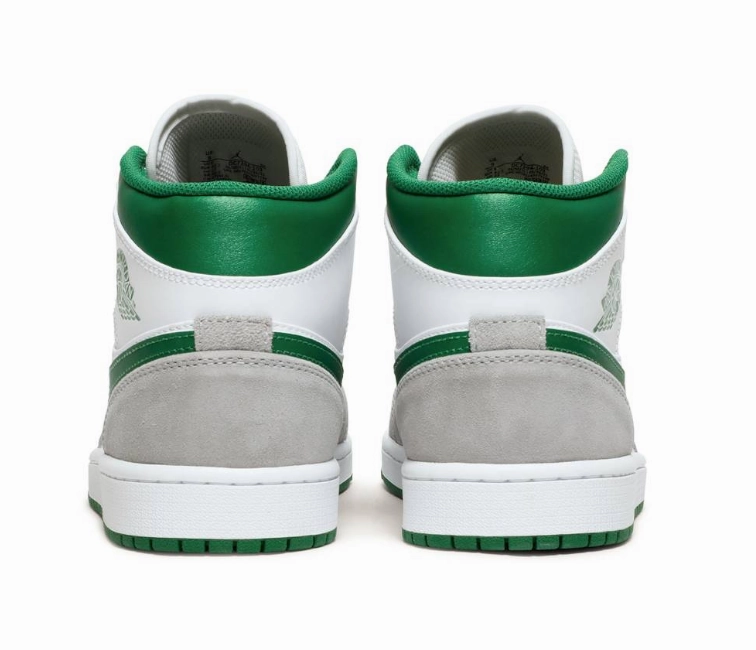 Comfortable Arch Support logo - rhinestoned shoes Men's Nike Air Jordan 1 Mid SE (Grey/Pine Green)