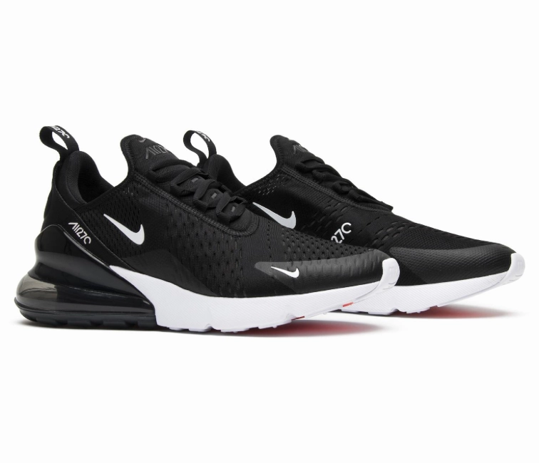 Men's Nike Air Max 270 (Black/White) basketball - compatible running shoes Rainy running shield