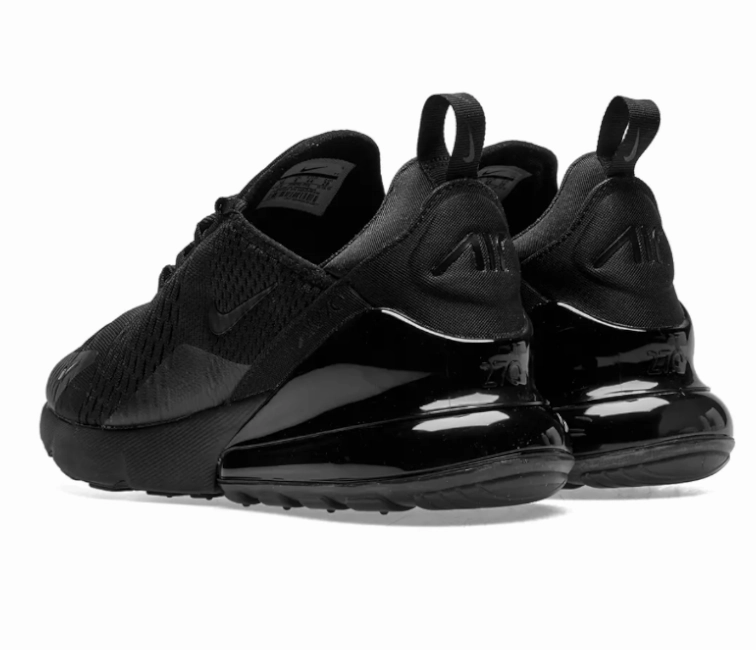 Men's Nike Air Max 270 (Triple Black) Leather Material daily user