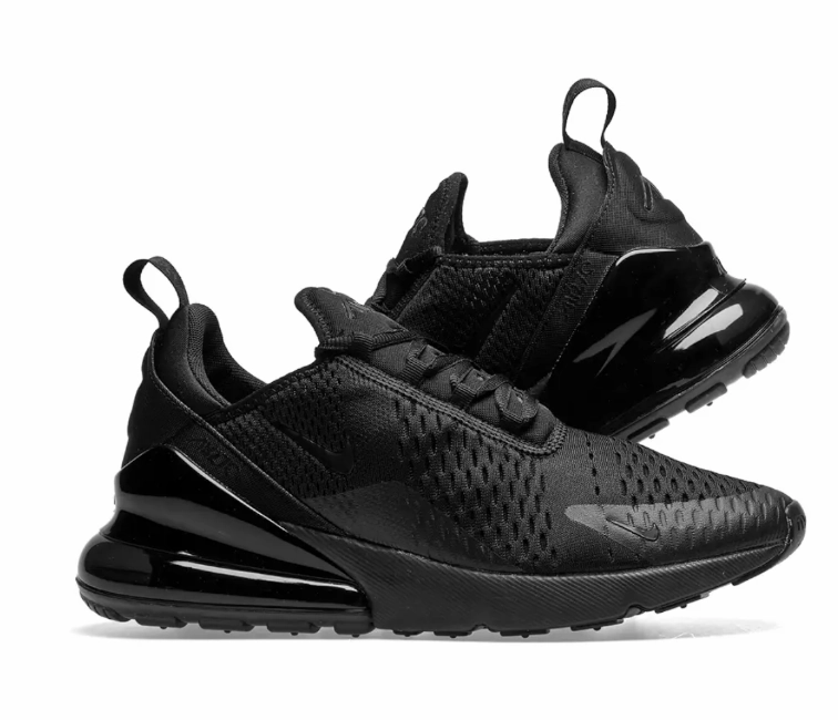Men's Nike Air Max 270 (Triple Black) arch - contouring insoles calf - support running shoes