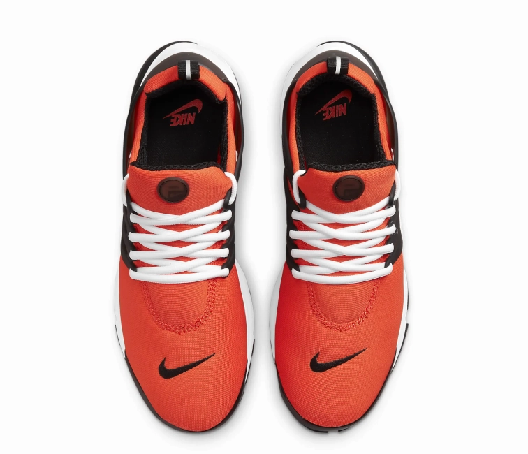 Men's Nike Air Presto (Orange/Black) running in various climates