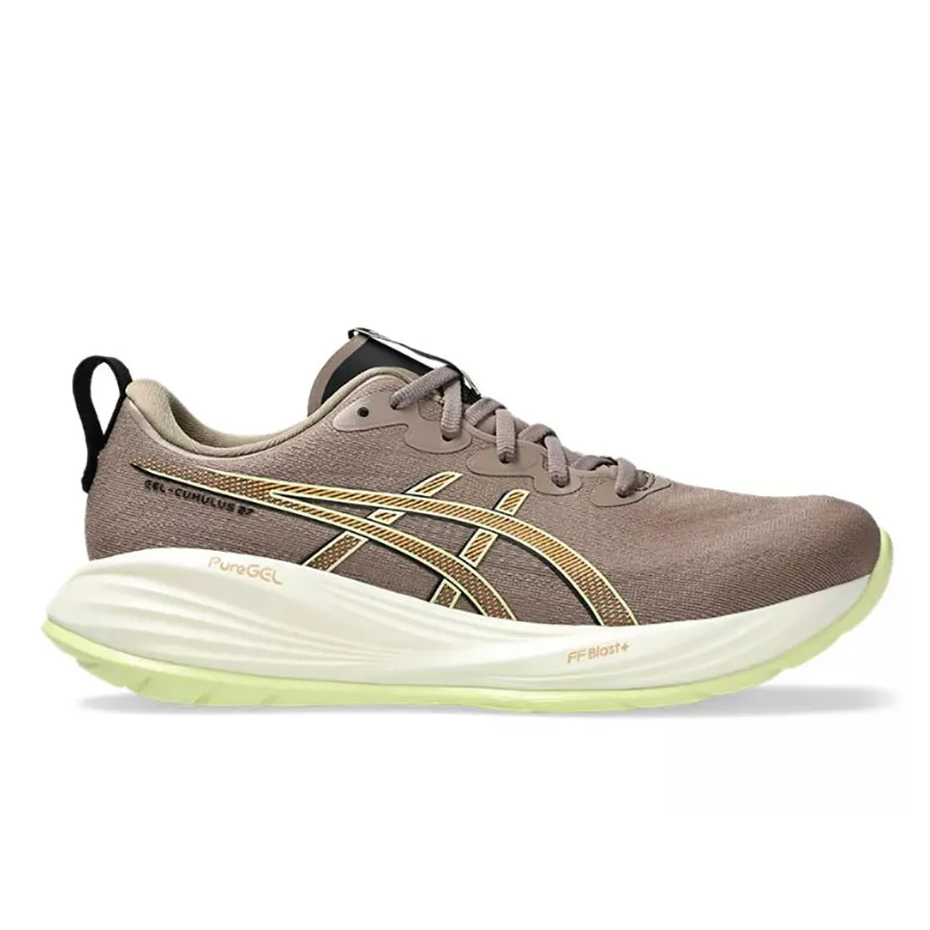 Dynamic Lacing Mens Asics Gel-Cumulus 27 Wide in Taupe Grey/Black