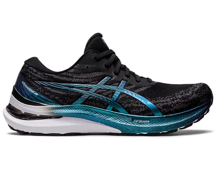 Men's Asics Gel-Kayano 29 Platinum (Black/Blue) Comfort Grip Outdoor Running