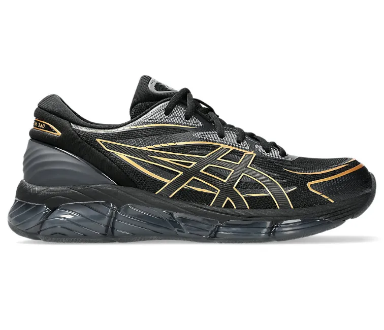 Men's Asics Gel-Quantum 360 8 (Black/Pure Gold) easy - to - clean running shoes