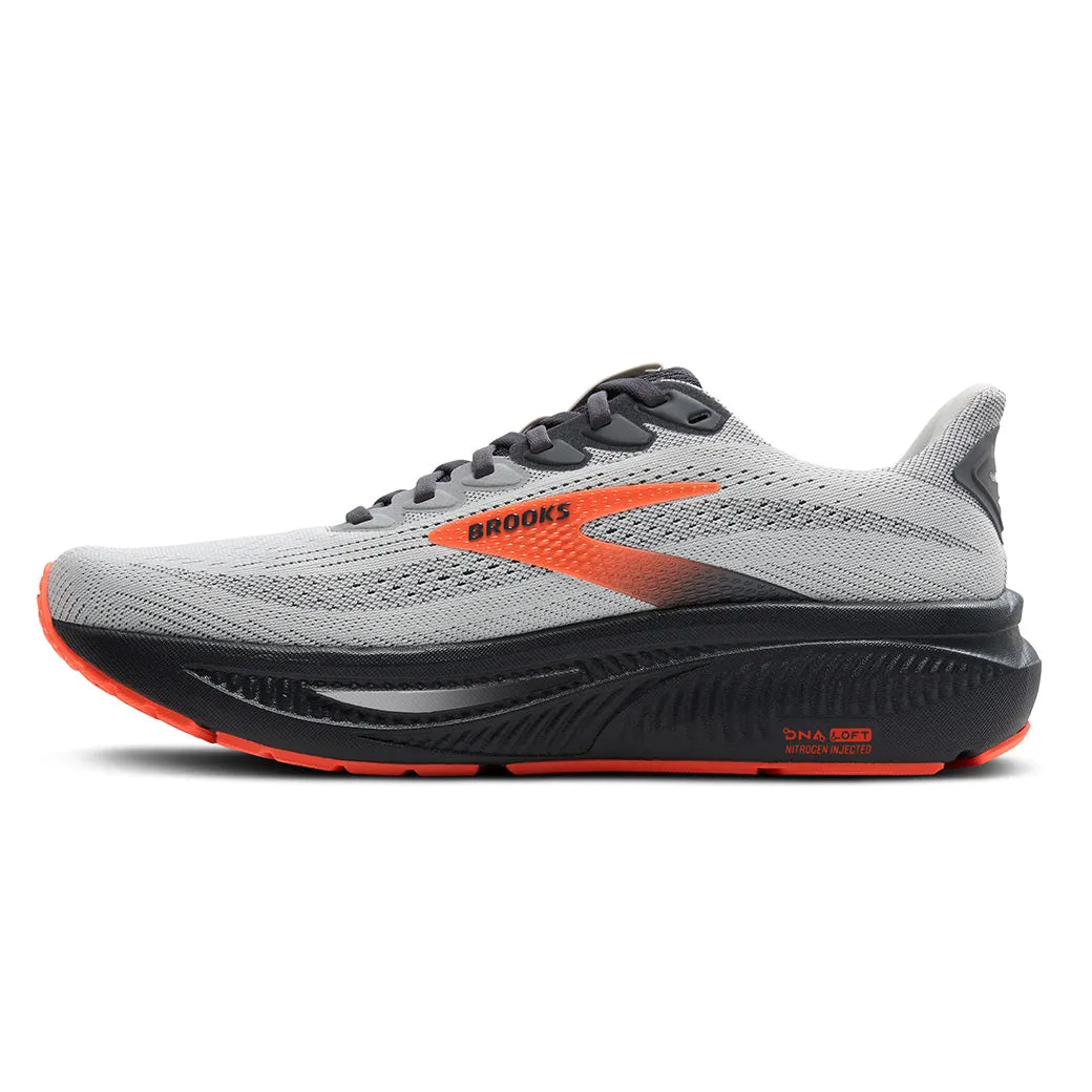 Mens Brooks Running Ghost 17 in Oyster Mushroom/Orange/Ebony airflow Dynamic Control