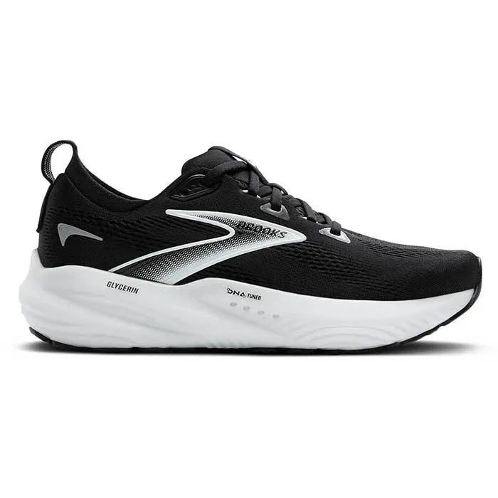 Dual Density Cushioning Mens Brooks Running Glycerin 22 in Black/Grey/White