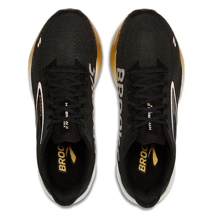 Stable Feel Adaptive Fit Technology Mens Brooks Running Hyperion Max 2 in Black/Gold/Pink
