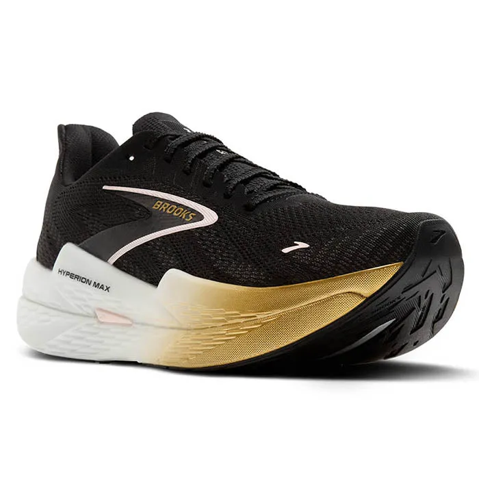 Flexible Torsion Bar Moisture Wicking Insole Mens Brooks Running Hyperion Max 2 in Black/Gold/Pink