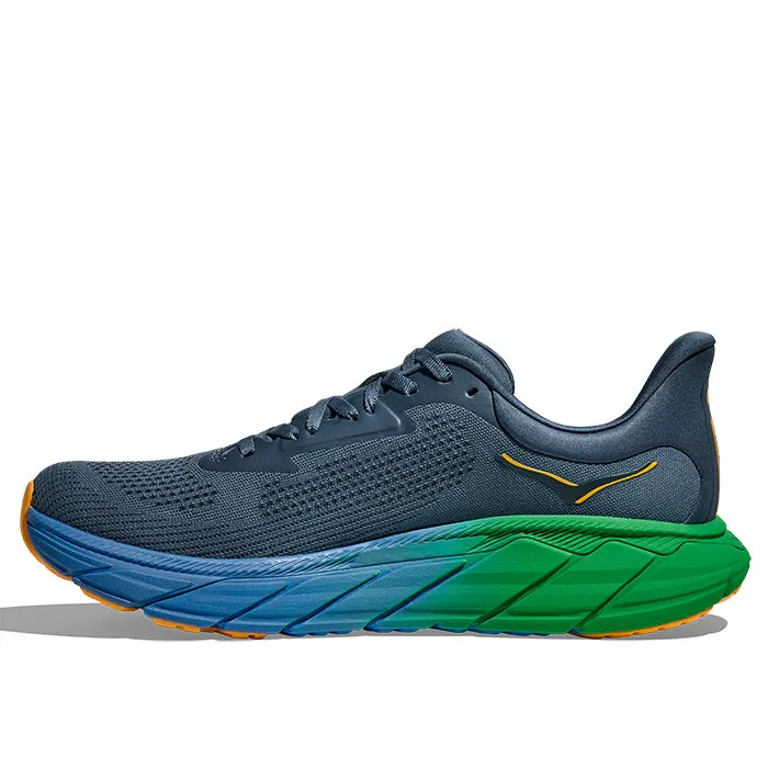 Comfort Enhancement Aerodynamic Form Mens Hoka Arahi 7 in Thunder Cloud/Stormy Skies