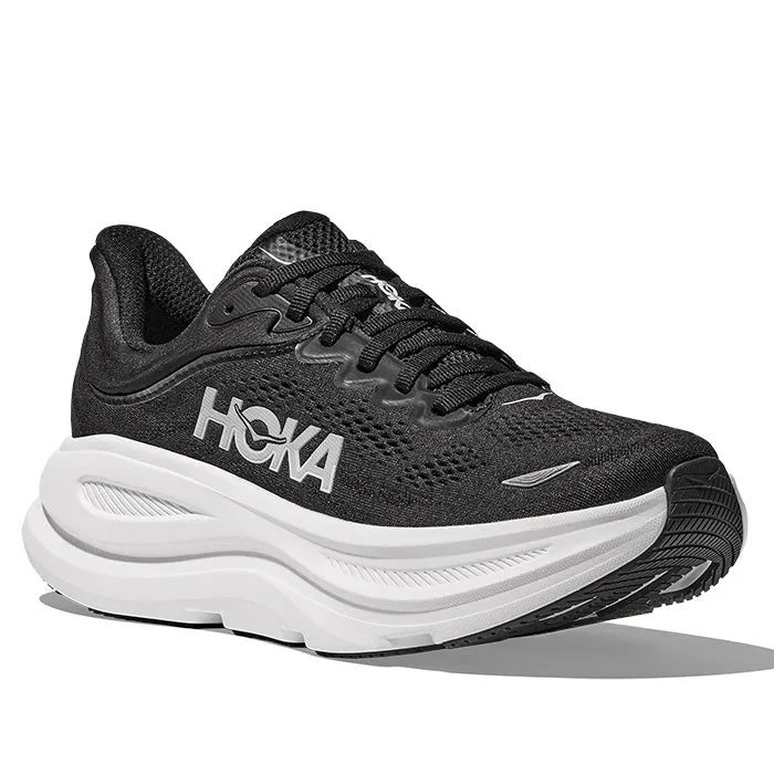 Basic Fit Stabilizing Heel Cage Mens Hoka Bondi 9 Extra Wide in Black/White