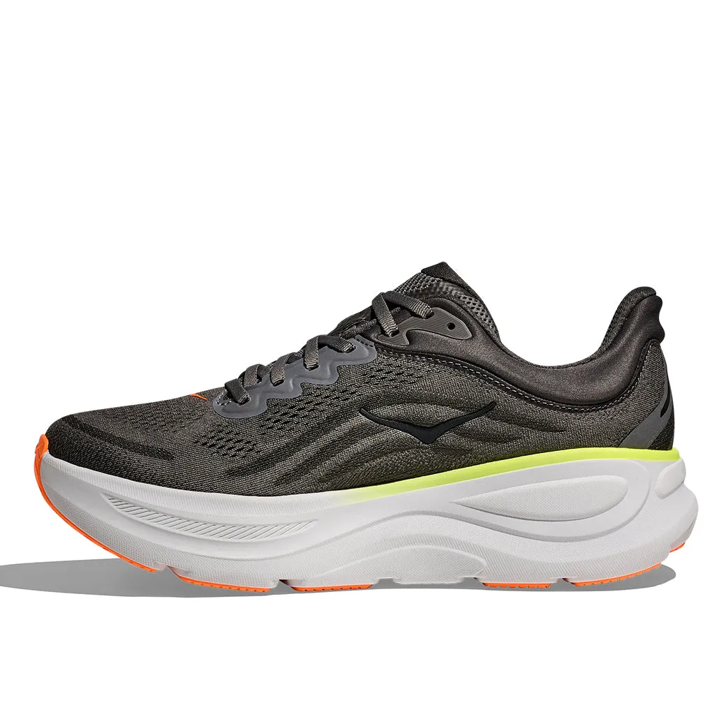 Mens Hoka Bondi 9 in Asphalt Grey/ Gravel ComfortableInsole Heat Relief