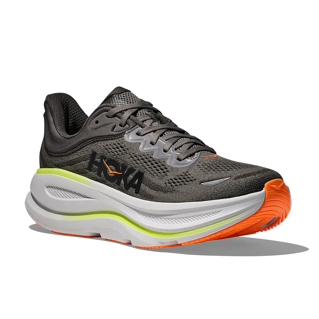 Grip Control Mens Hoka Bondi 9 in Asphalt Grey/ Gravel