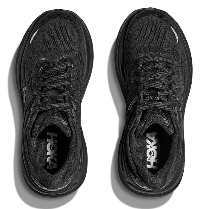 Mens Hoka Bondi 9 in Black/Black Comfort Ready