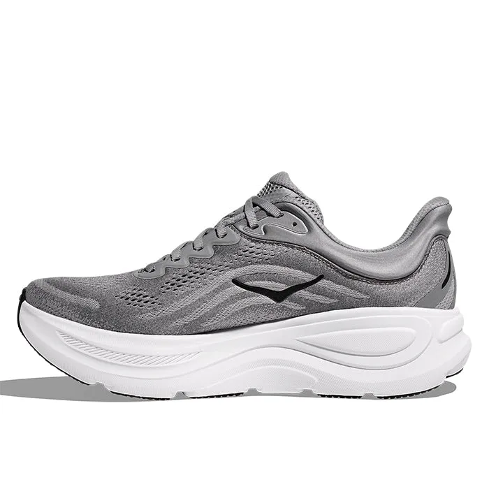 Mens Hoka Bondi 9 in Galactic Grey/Stellar Grey Cushioned Everyday Flex