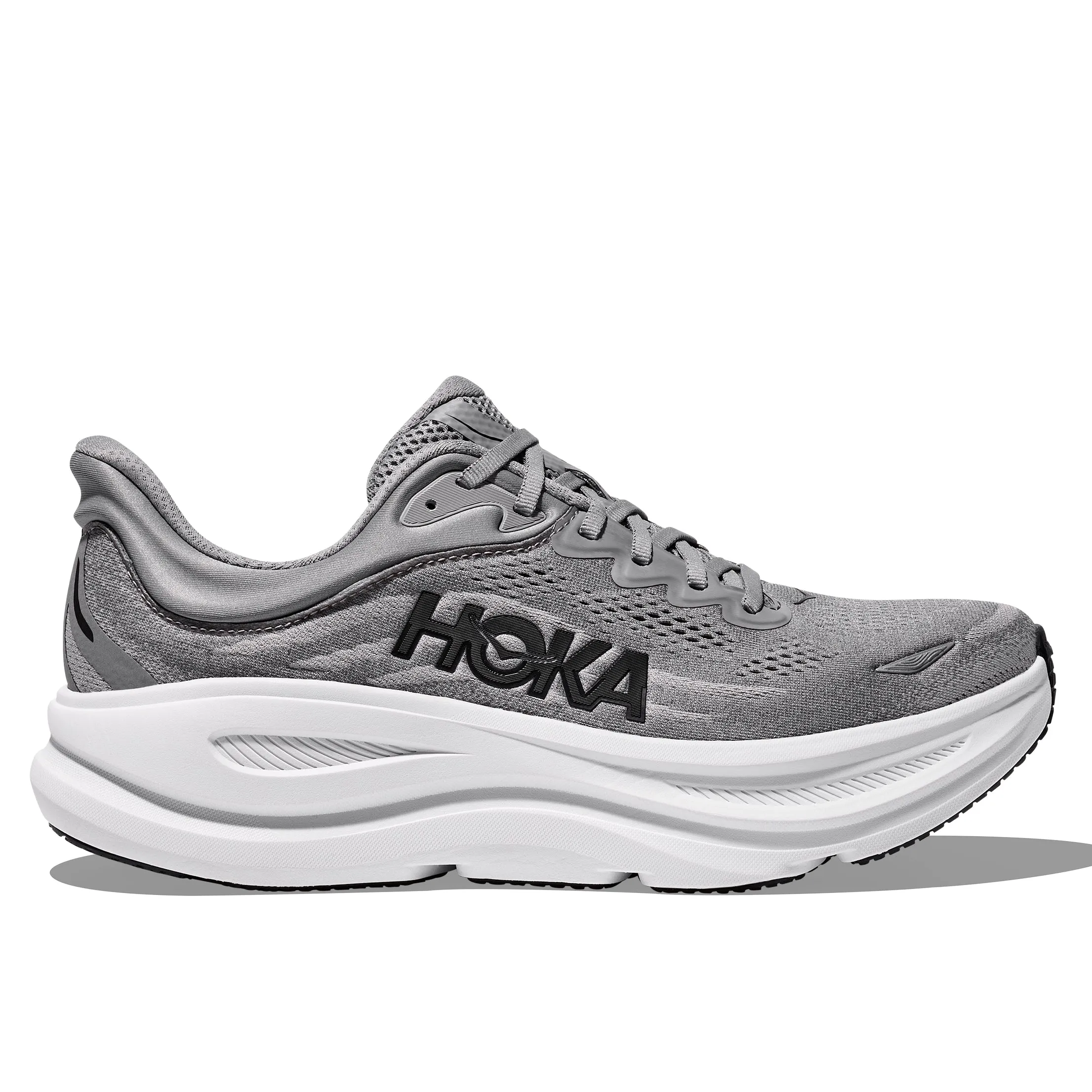 Street Chic quick dry Mens Hoka Bondi 9 Wide in Galactic Grey/Stellar Grey