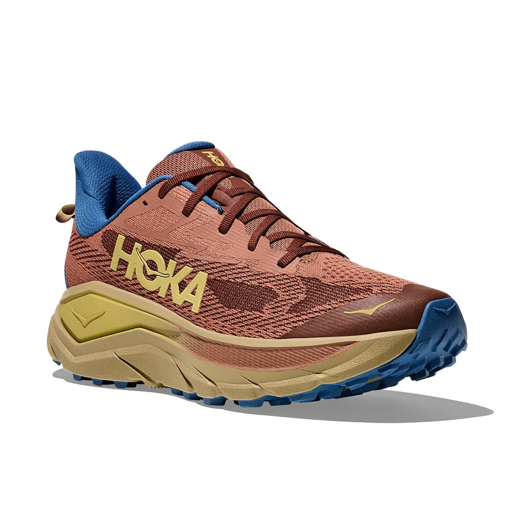 Mens Hoka Challenger 8 in Maple/ Cardamom Dynamic Arch Brace Soft outsole