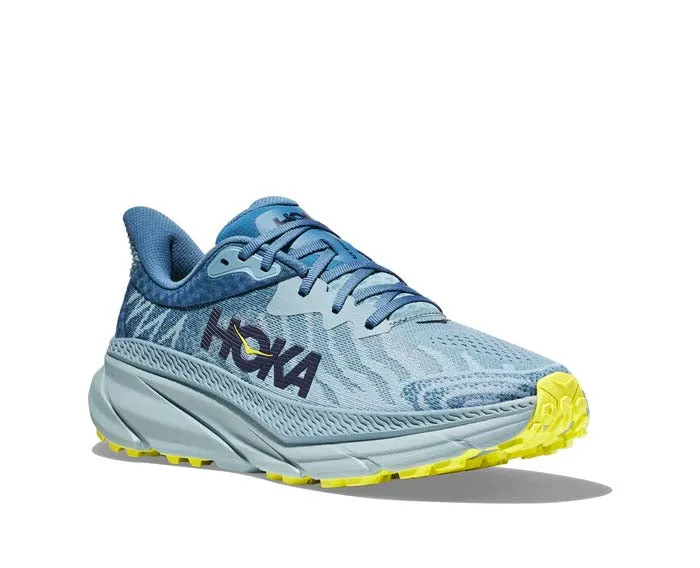 Ultra-soft traction Breathable Mens Hoka Challenger ATR 7 Wide in Stone Blue/Evening Primrose
