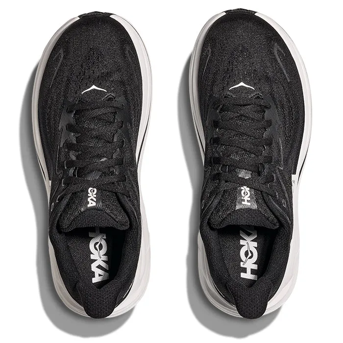 Mens Hoka Clifton 10 Extra Wide in Black/White Cool Outfit Fast Outing