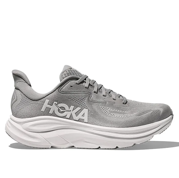 Friction reduction Odor Resistant Mens Hoka Clifton 10 Extra Wide in Stellar Grey/Stardust